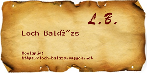 Loch Balázs névjegykártya